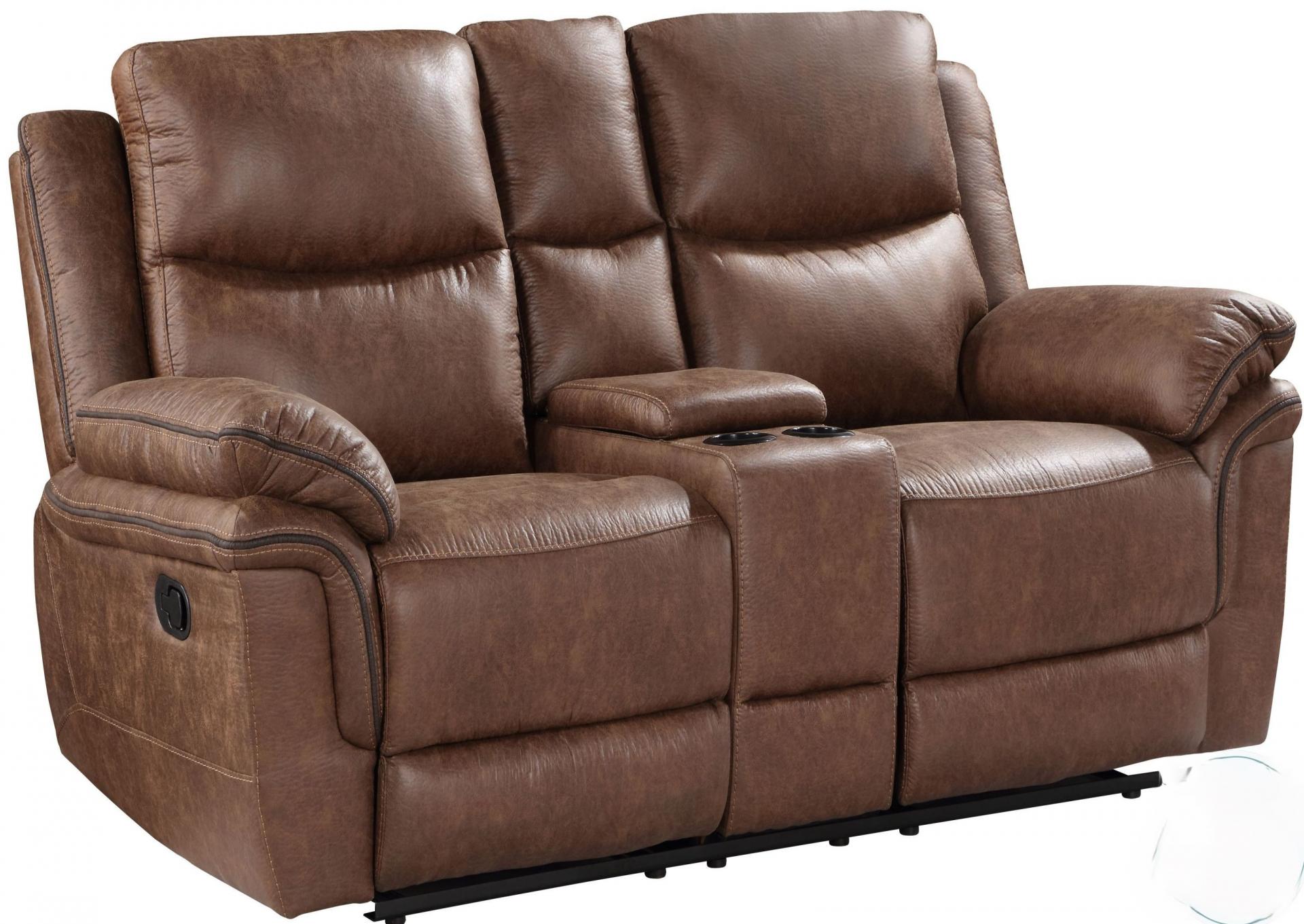 Brown Dual Reclining Sofa and Love seat